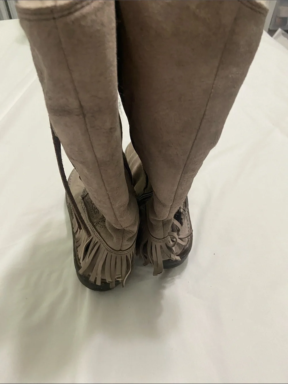 UGG Tall Suede Boots in Taupe Gray
